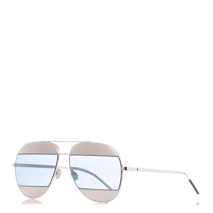 Christian Dior Split 1 Aviator Sunglasses Silver Blue 1 of 7