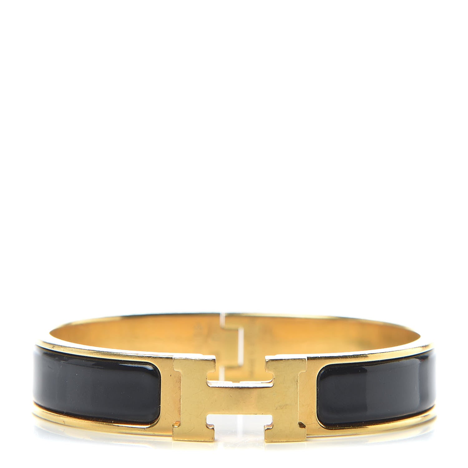 Hermes Enamel Narrow Clic Clac H Bracelet PM Black 1 of 8