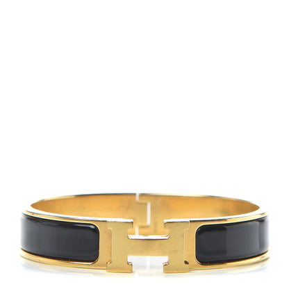Hermes Enamel Narrow Clic Clac H Bracelet PM Black 1 of 8