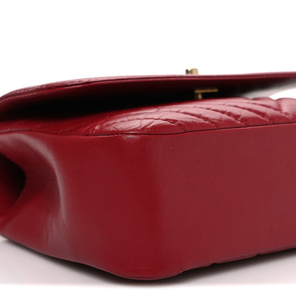 Chanel Calfskin Chevron Quilted Top Handle Flap Red 9 of 11
