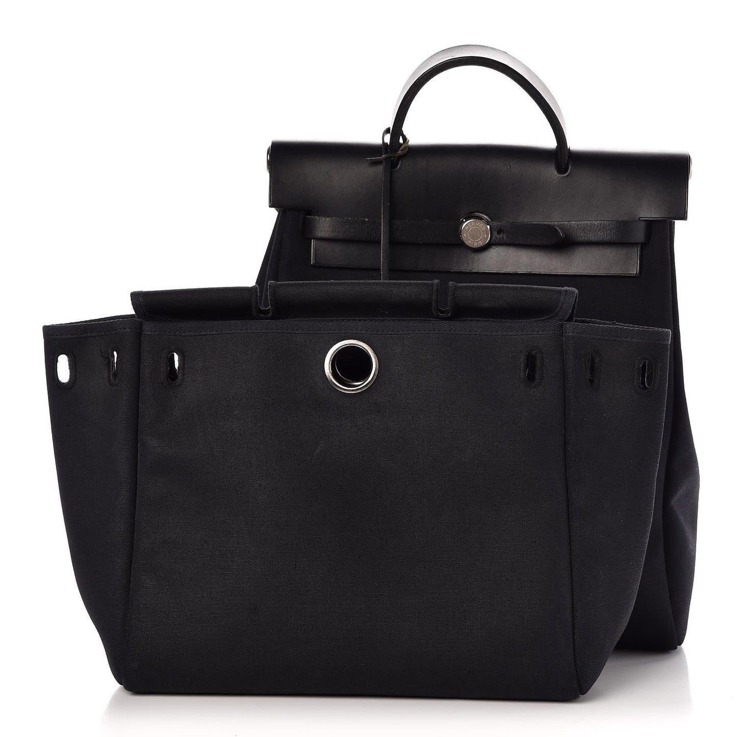 Toile Vache Calfskin Herbag 30 PM Backpack Black