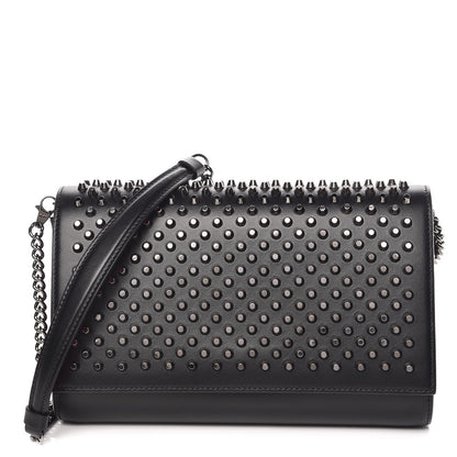 Christian Louboutin Calfskin Patent Spikes Paloma Clutch Black 1 of 11