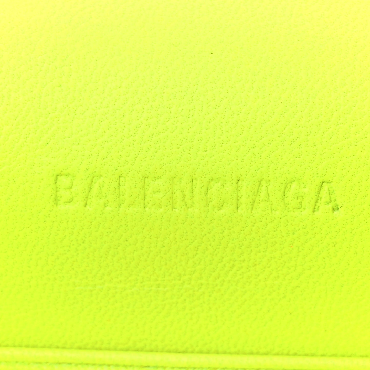 Grained Calfskin Embossed Car Flap Bag Fluo Yellow