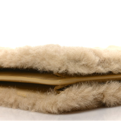 Saint Laurent Shearling Quilted Le Maillon Square Crossbody Bag Natural 7 of 8