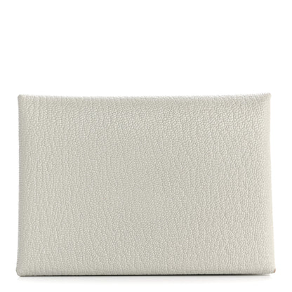 Hermes Chevre Mysore Calvi Duo Card Case Gris Perle 1 of 9