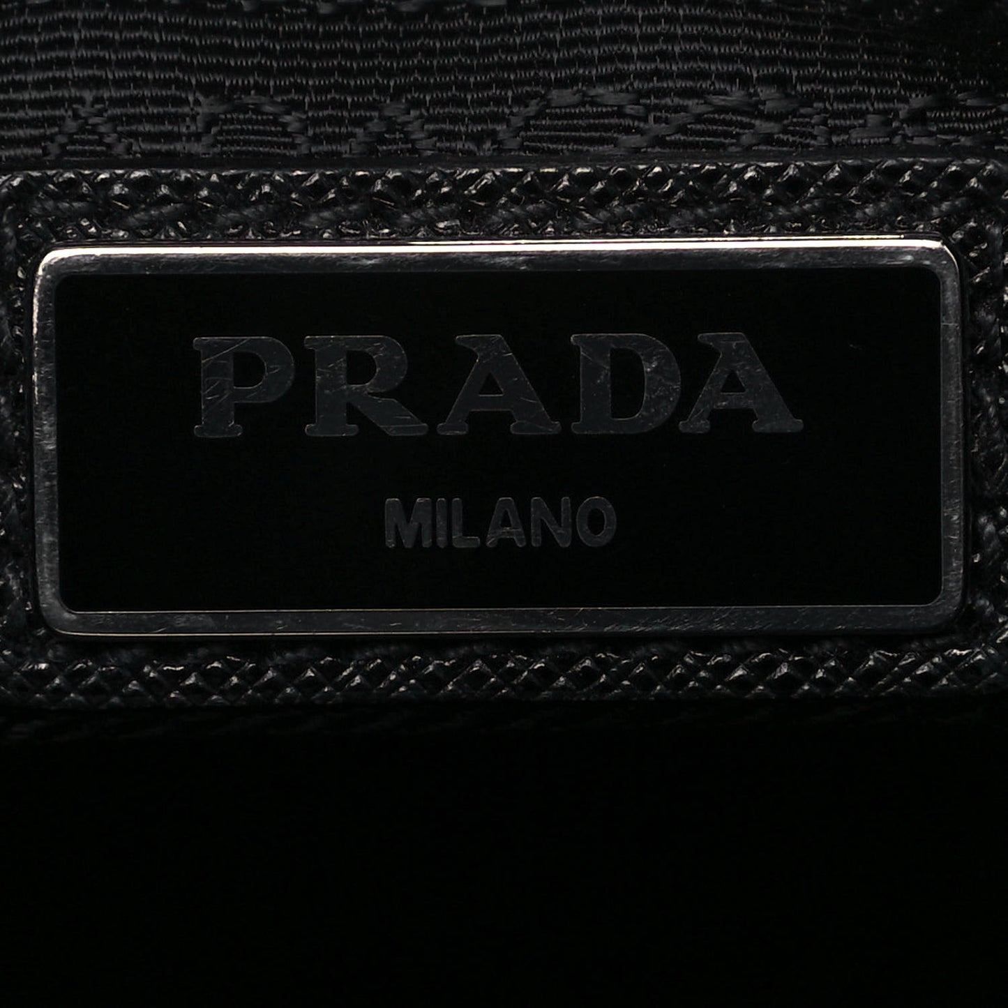 Tessuto Nylon Saffiano Pocket Zippered Shoulder Bag Black