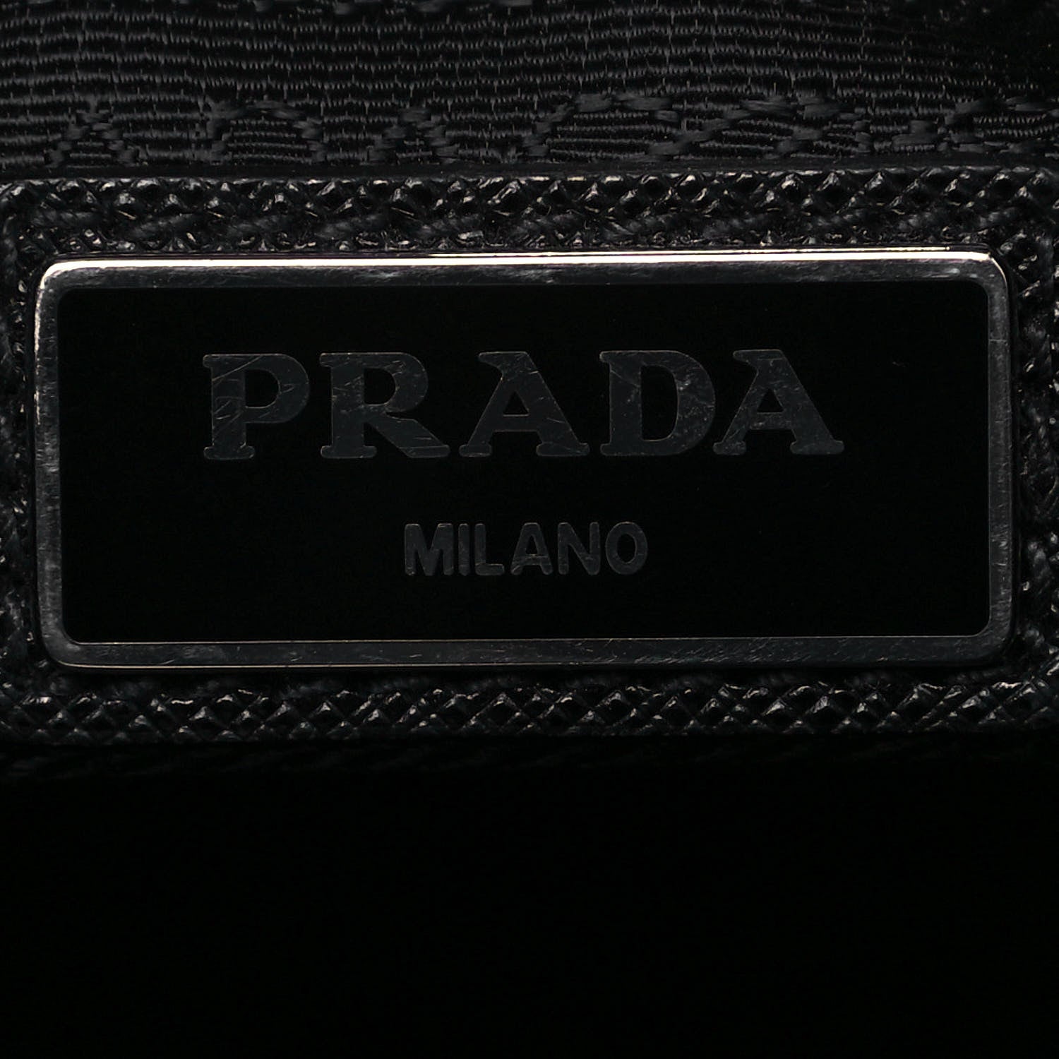 Prada Tessuto Nylon Saffiano Pocket Zippered Shoulder Bag Black 5 of 9
