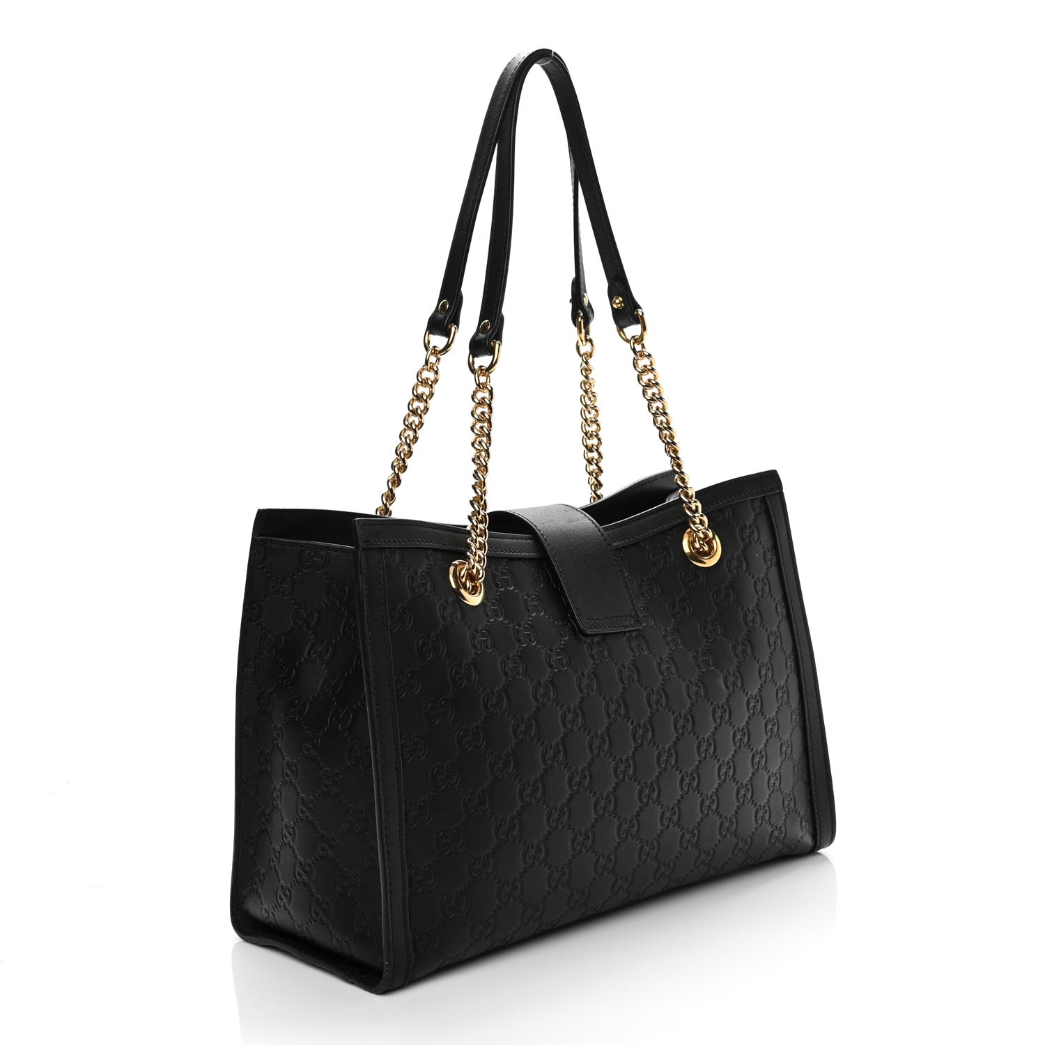 Gucci Guccissima Medium Padlock Tote Black 3 of 10