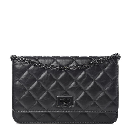 Chanel Aged Calfskin Reissue Wallet On Chain WOC So Black 1 of 12