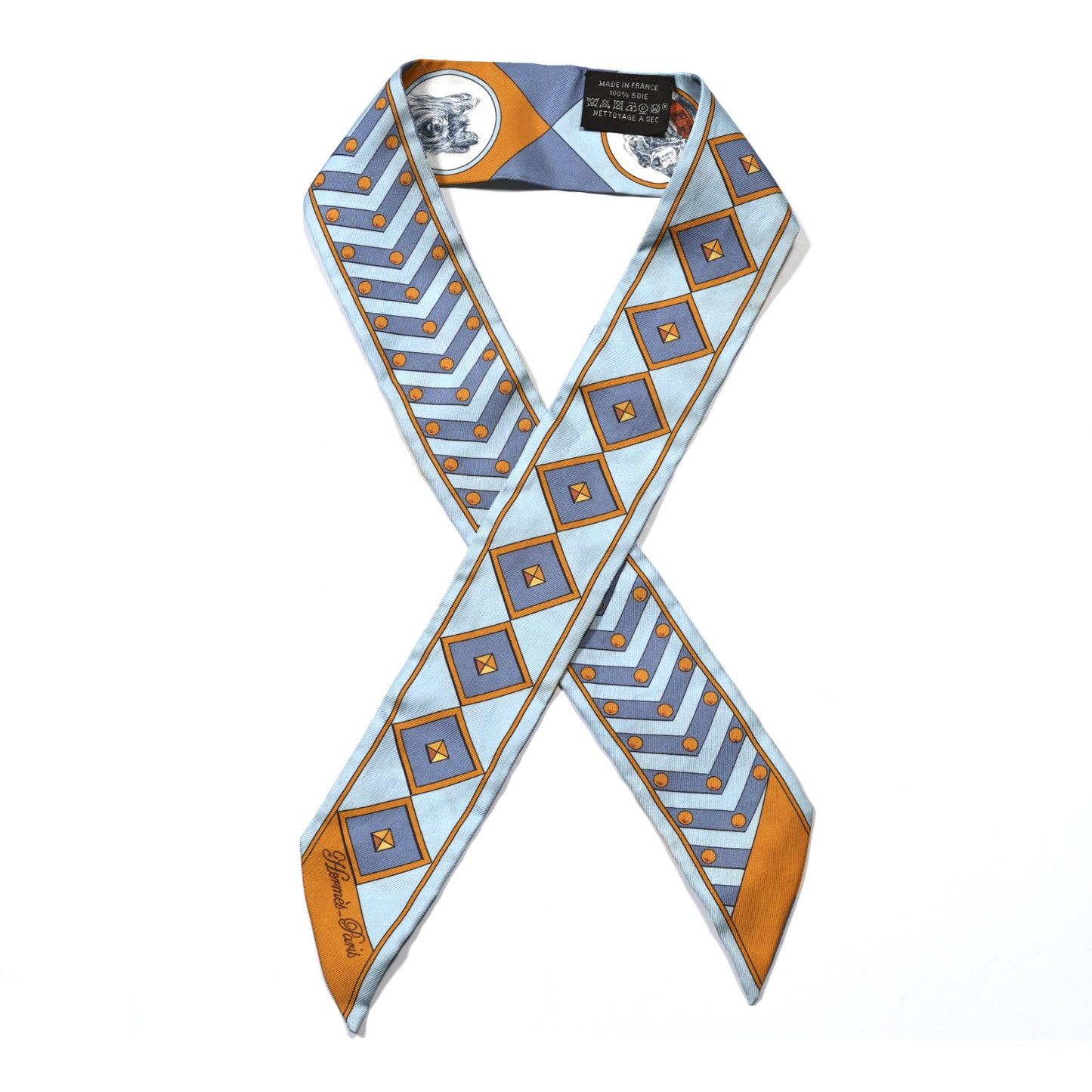 Silk Colliers Et Chiens Twilly Ciel Orange Gris Bleuete