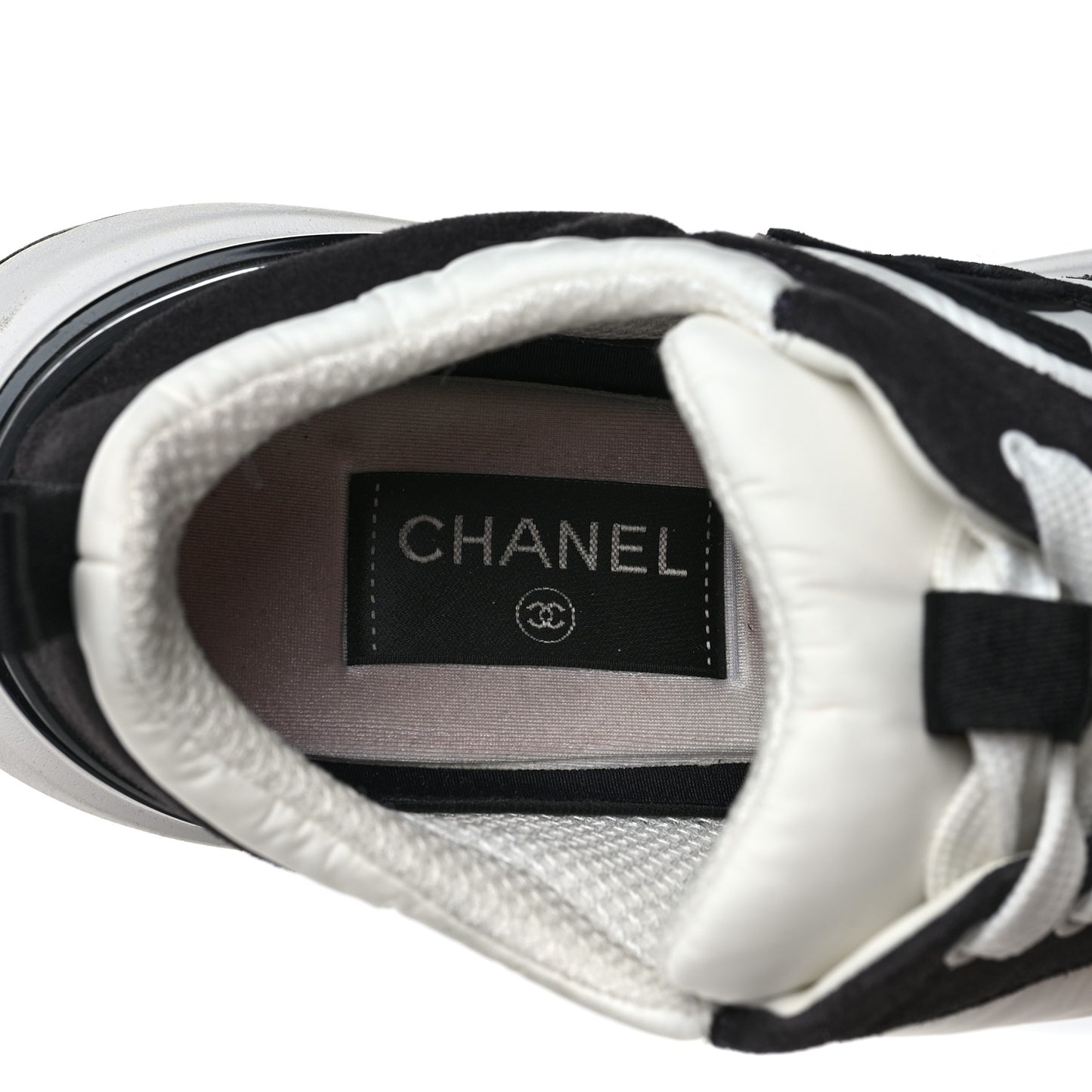 Nylon Suede Calfskin CC Sneakers 41 White Dark Grey
