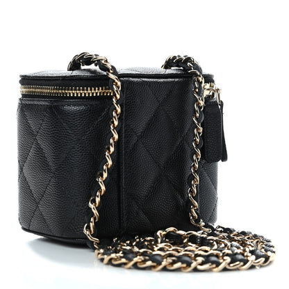 Chanel Caviar Quilted Mini Vanity Case With Chain Black 2 of 4