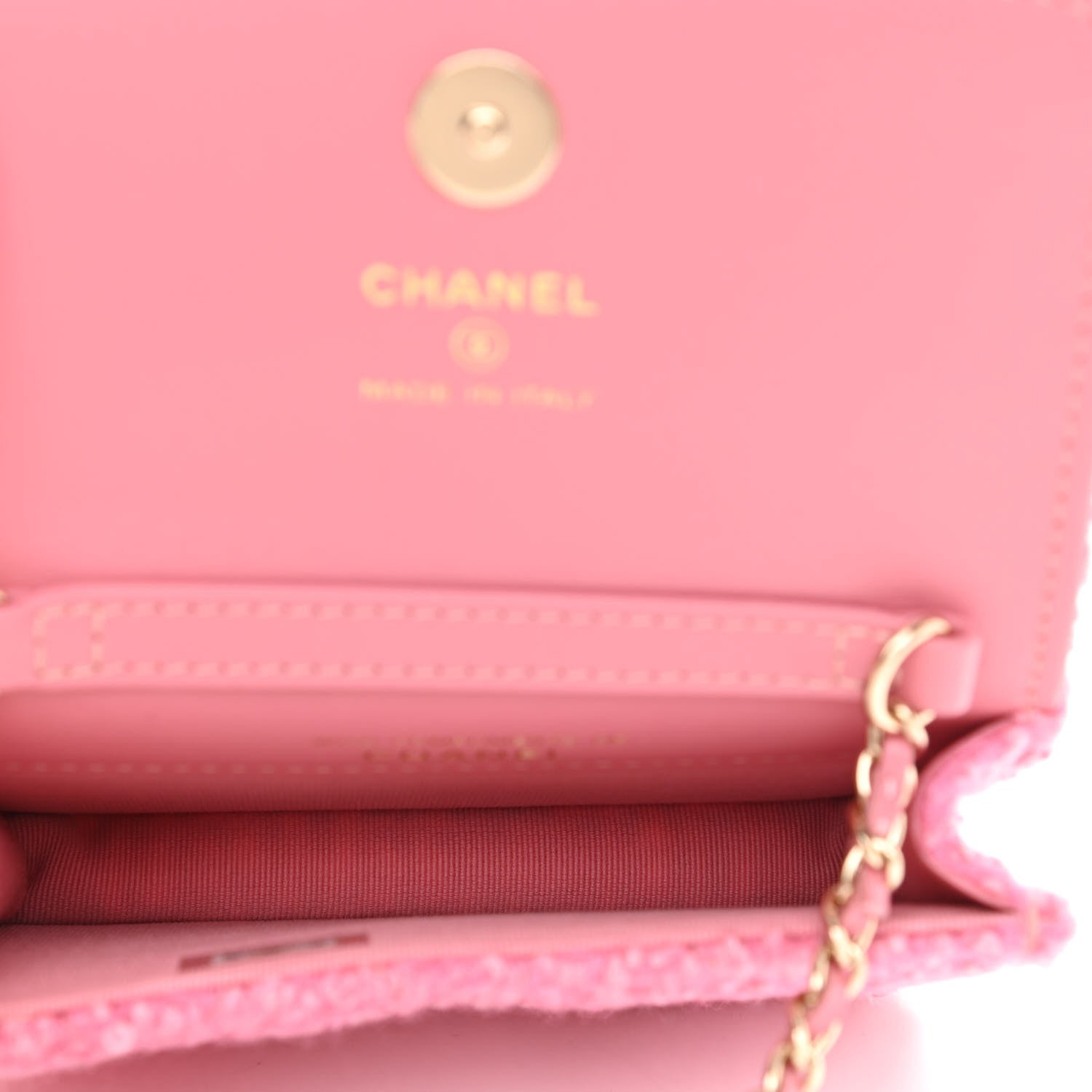 Chanel Tweed Quilted Flap Chain Waist Bag Pink 5 of 12