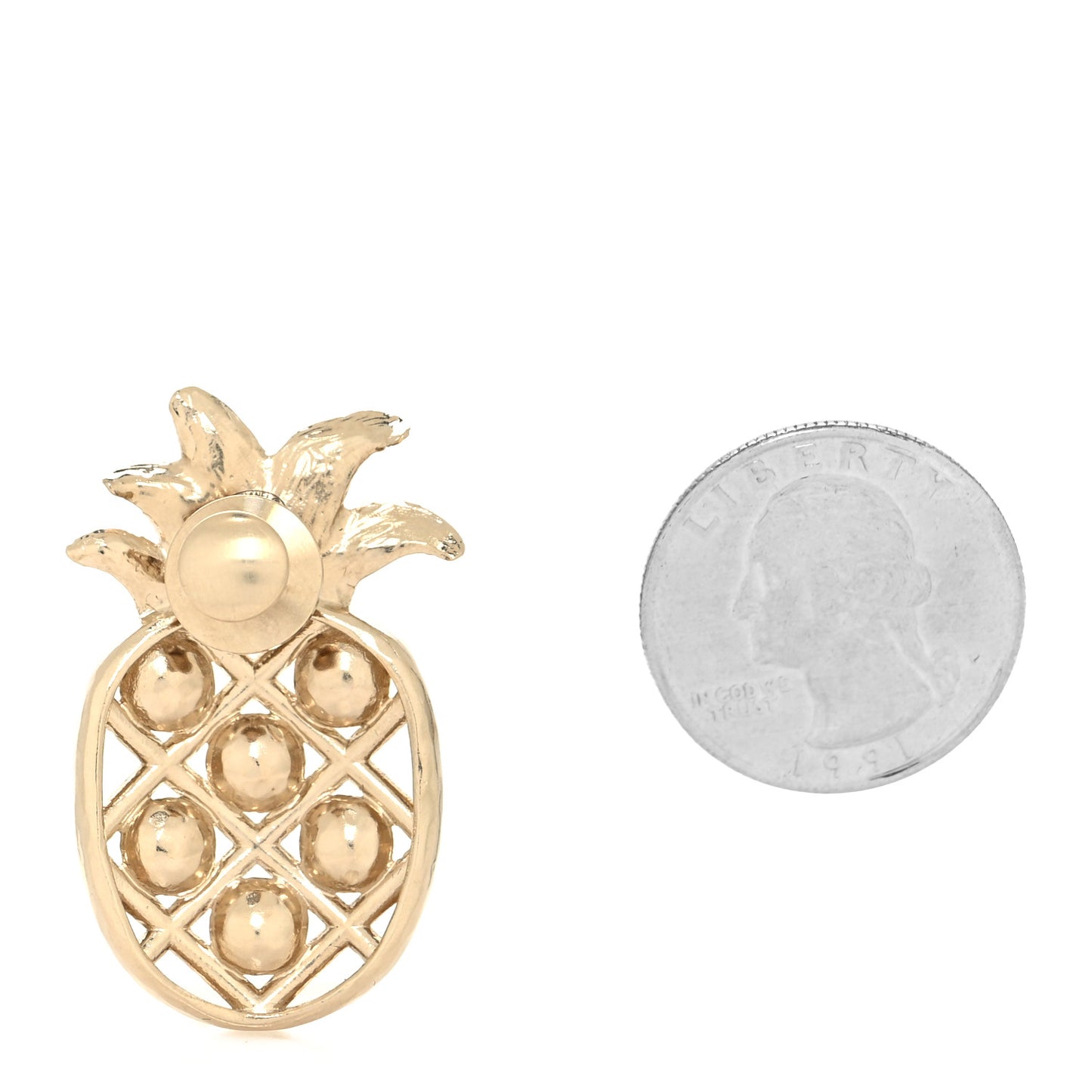 Pearl Pineapple Brooch Gold
