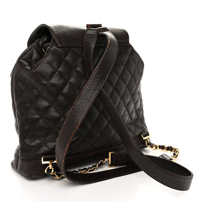 Chanel Caviar Quilted CC Backpack Brown 3 of 14
