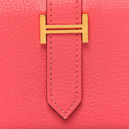 Hermes Chevre Mysore Mini Bearn Wallet Rose Lipstick 10 of 11