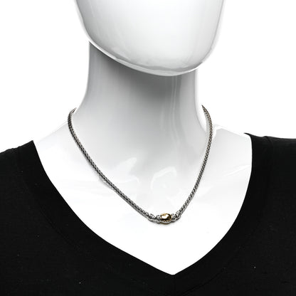 John Hardy Sterling Silver 22K Yellow Gold Hammered Pendant Necklace 2 of 4