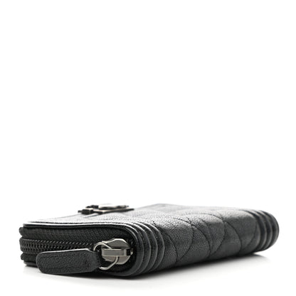 Chanel Caviar Quilted Boy Zip Around Coin Purse Wallet Black 4 of 8