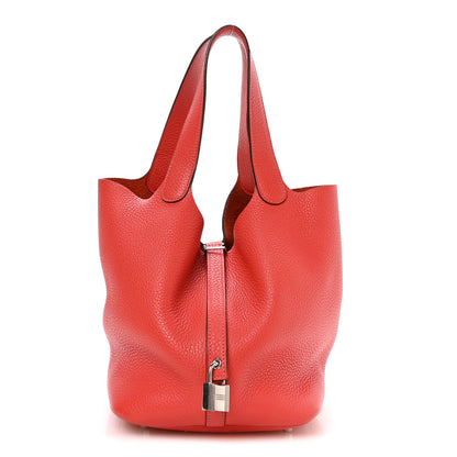 Hermes Taurillon Clemence Picotin Lock 22 MM Rose Jaipur 1 of 11