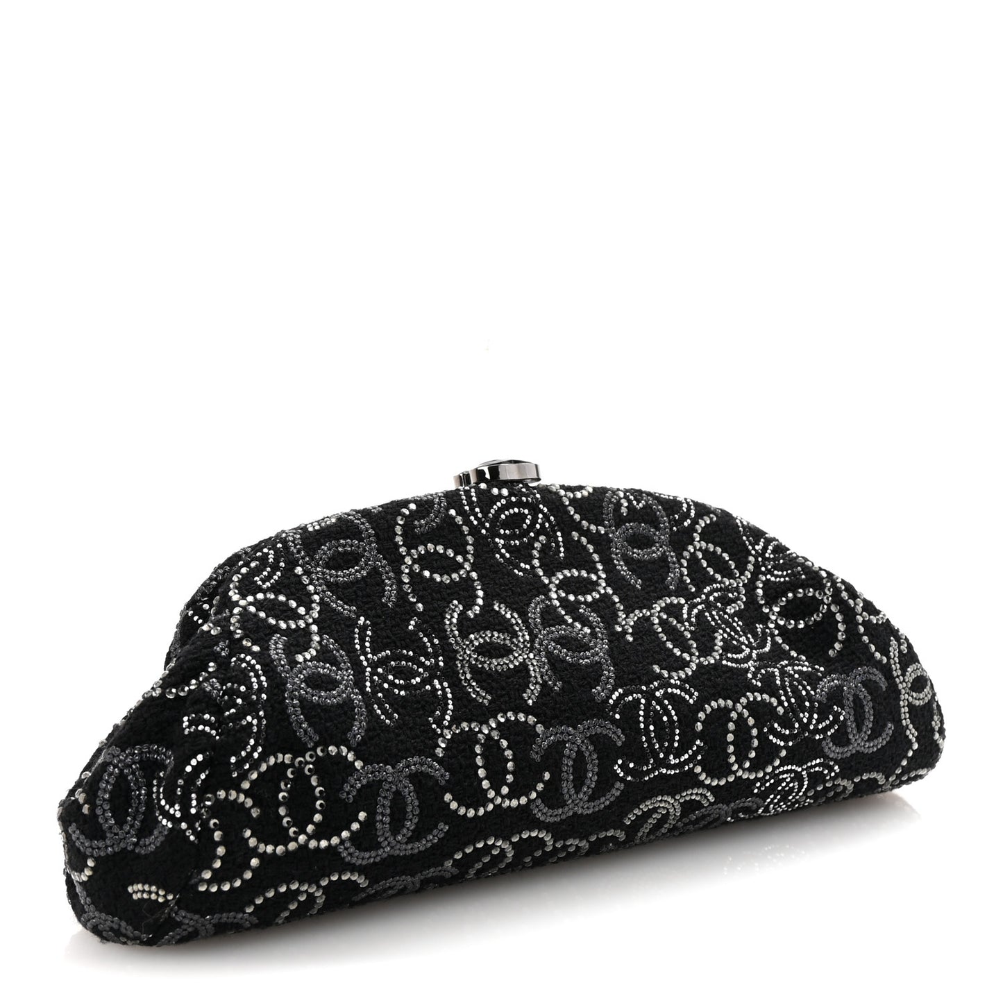 Tweed Strass Pudong Clutch Black