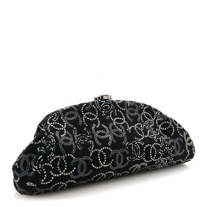 Chanel Tweed Strass Pudong Clutch Black 3 of 8
