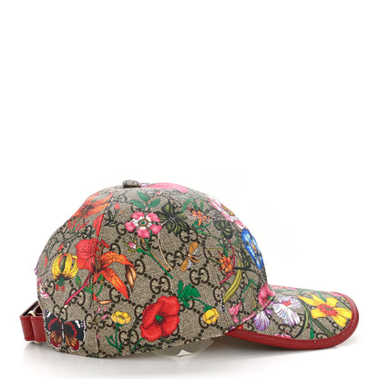 Gucci GG Supreme Flora Claudia Baseball Hat 57 M Red 5 of 10