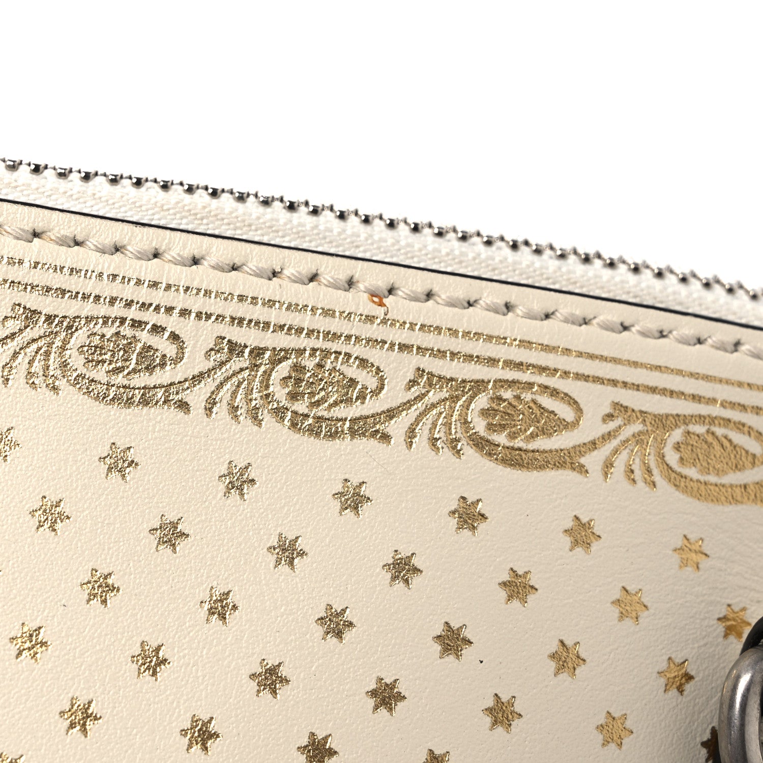 Gucci X SEGA Calfskin GUCCY Stars Mini Dome Shoulder Bag Mystic White Gold 12 of 14
