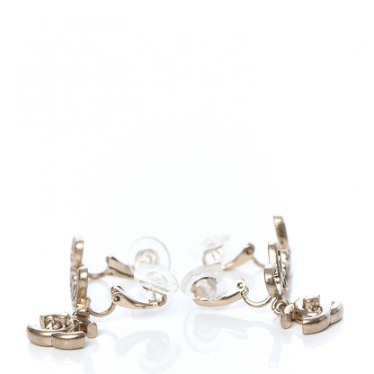 Chanel Metal CC Turnlock Climber Clip On Earrings Gold 3 of 5