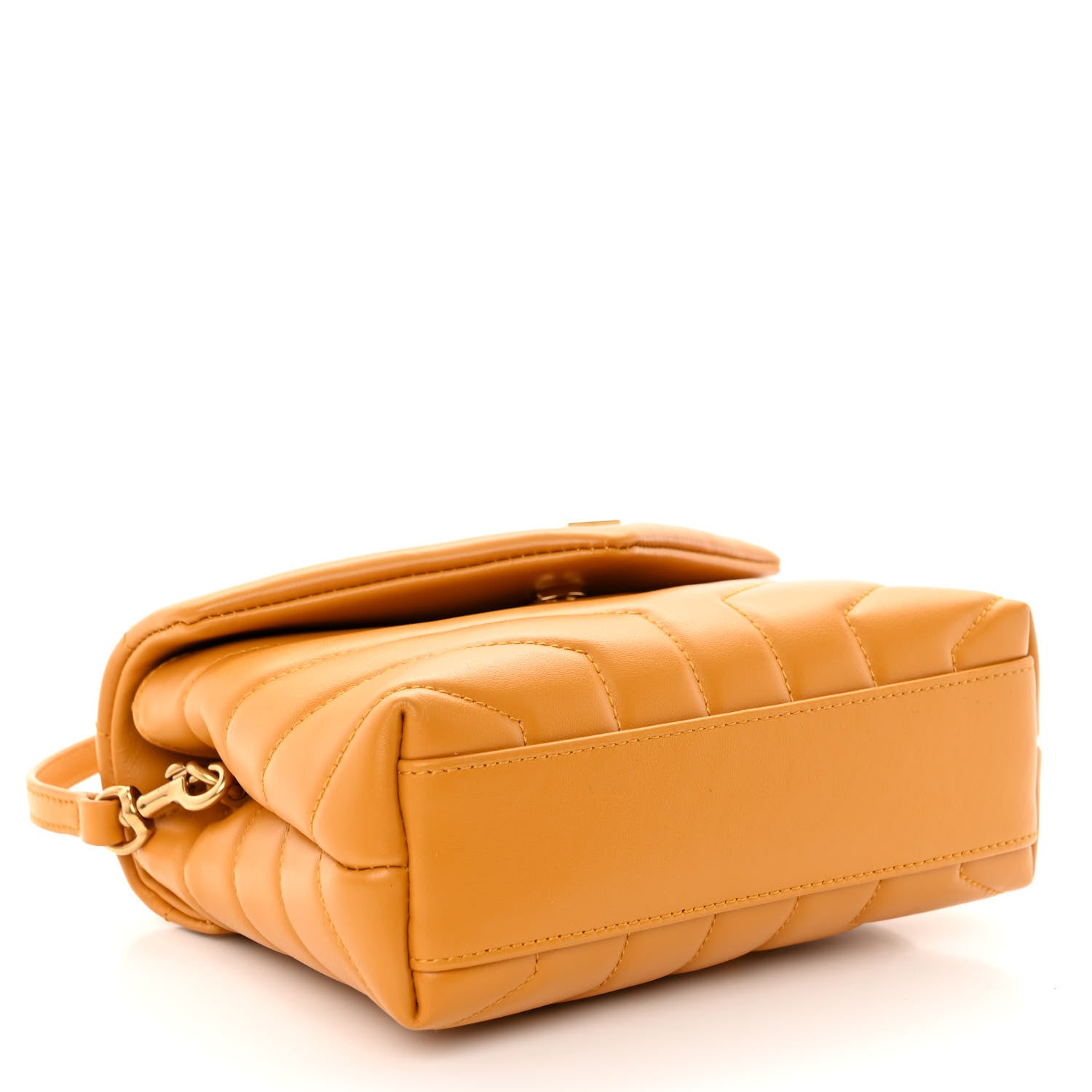 Saint Laurent Calfskin Y Quilted Monogram Toy Loulou Crossbody Bag Cheddar 4 of 9
