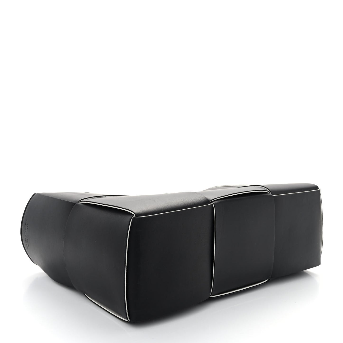 Nappa Maxi Intrecciato Medium Arco Tote Black White