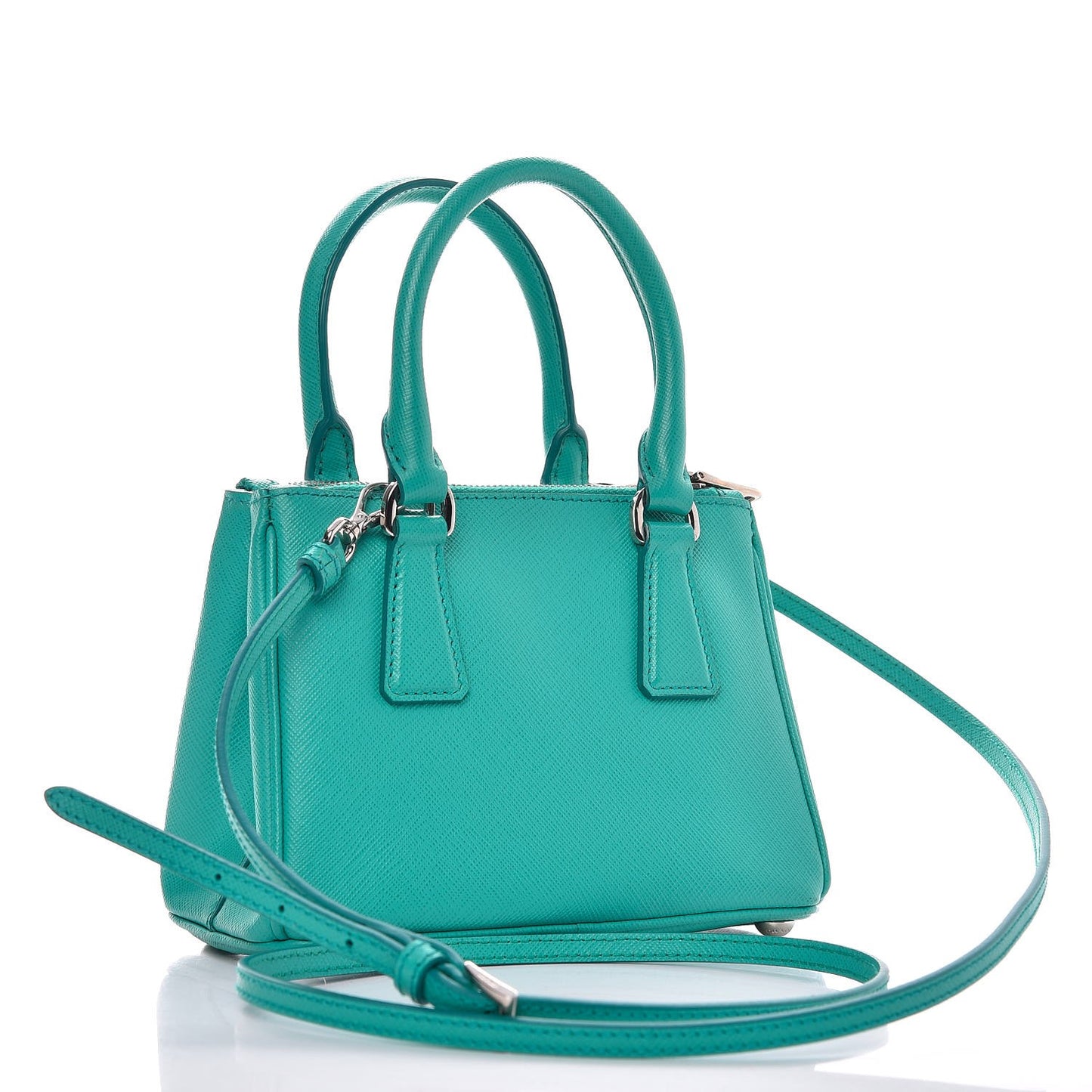 Saffiano Lux Mini Galleria Double Zip Tote Giada