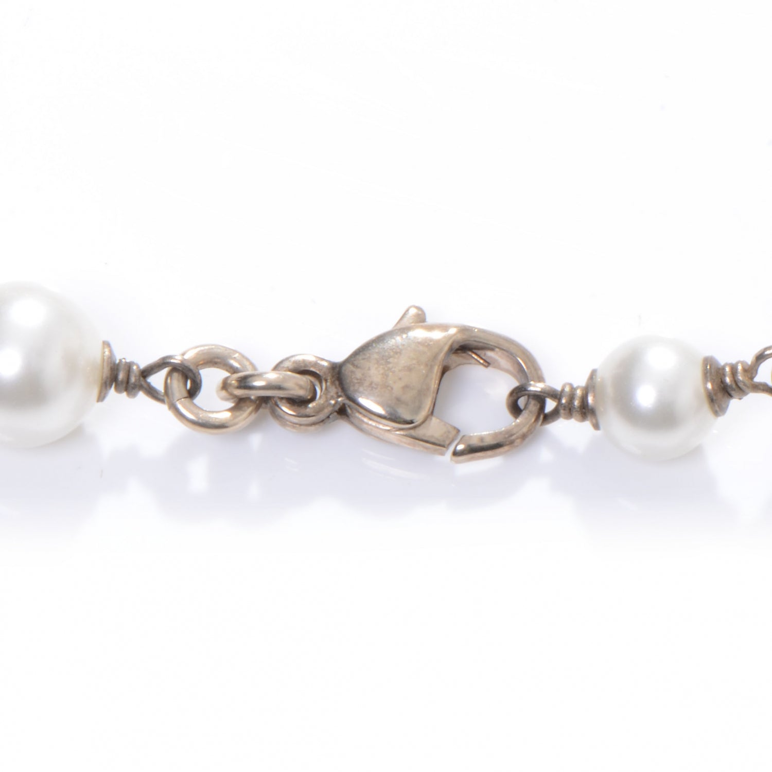 Chanel Swarovski Crystal CC Heart Pearl Necklace 4 of 4