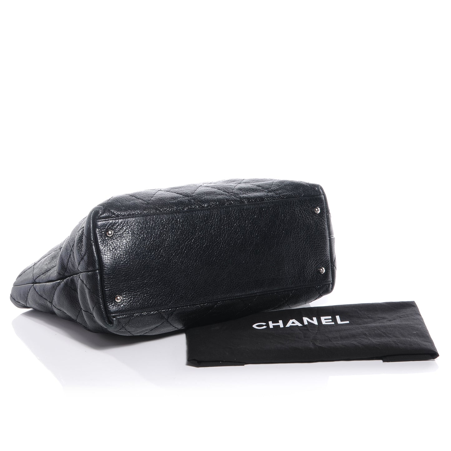 Glazed Calfskin Large On The Road Tote Black