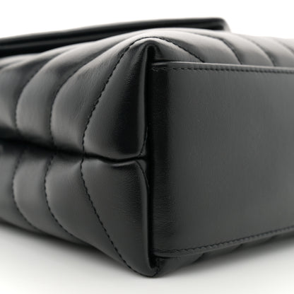 Saint Laurent Calfskin Y Quilted Monogram Monochrome Small Loulou Chain Satchel Black 9 of 12