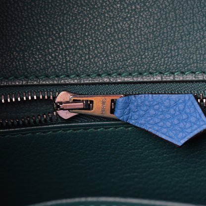 Hermes Togo Verso Birkin 35 Bleu Zanzibar Malachite 16 of 37