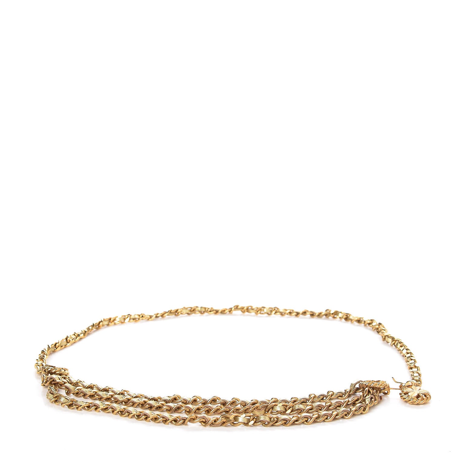 Chanel Metal Lambskin Chain CC Clover Belt Gold 1 of 5