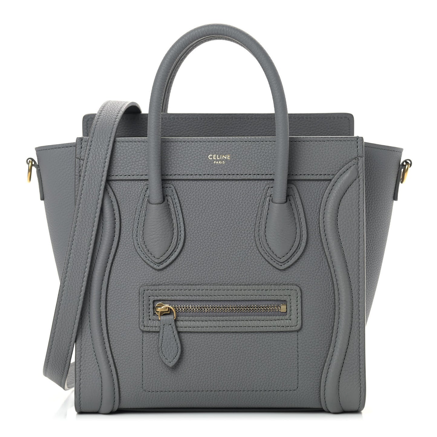 Baby Drummed Calfskin Nano Luggage Kohl