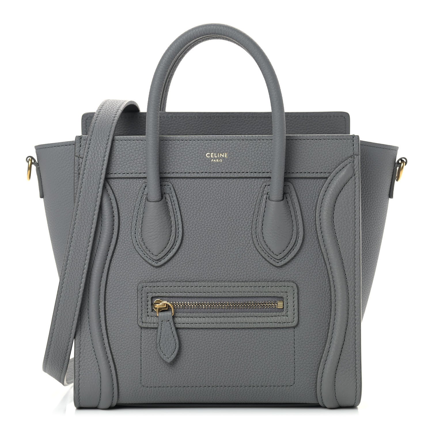 Celine Baby Drummed Calfskin Nano Luggage Kohl 1 of 10