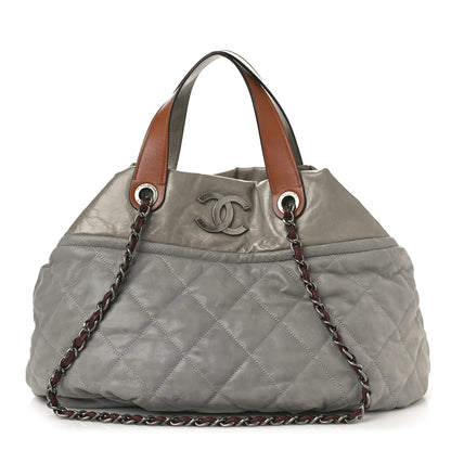 Chanel Iridescent Calfskin Quilted Large In The Mix Tote Grey 1 of 12