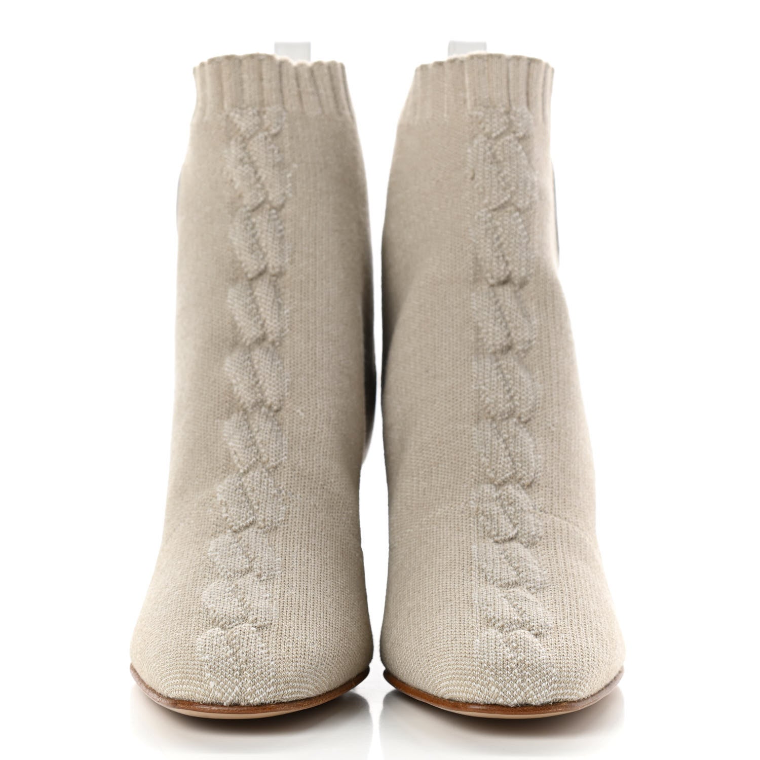 Hermes Knit Calfskin Volver 60 Ankle Boots 36 Nocciola 2 of 9
