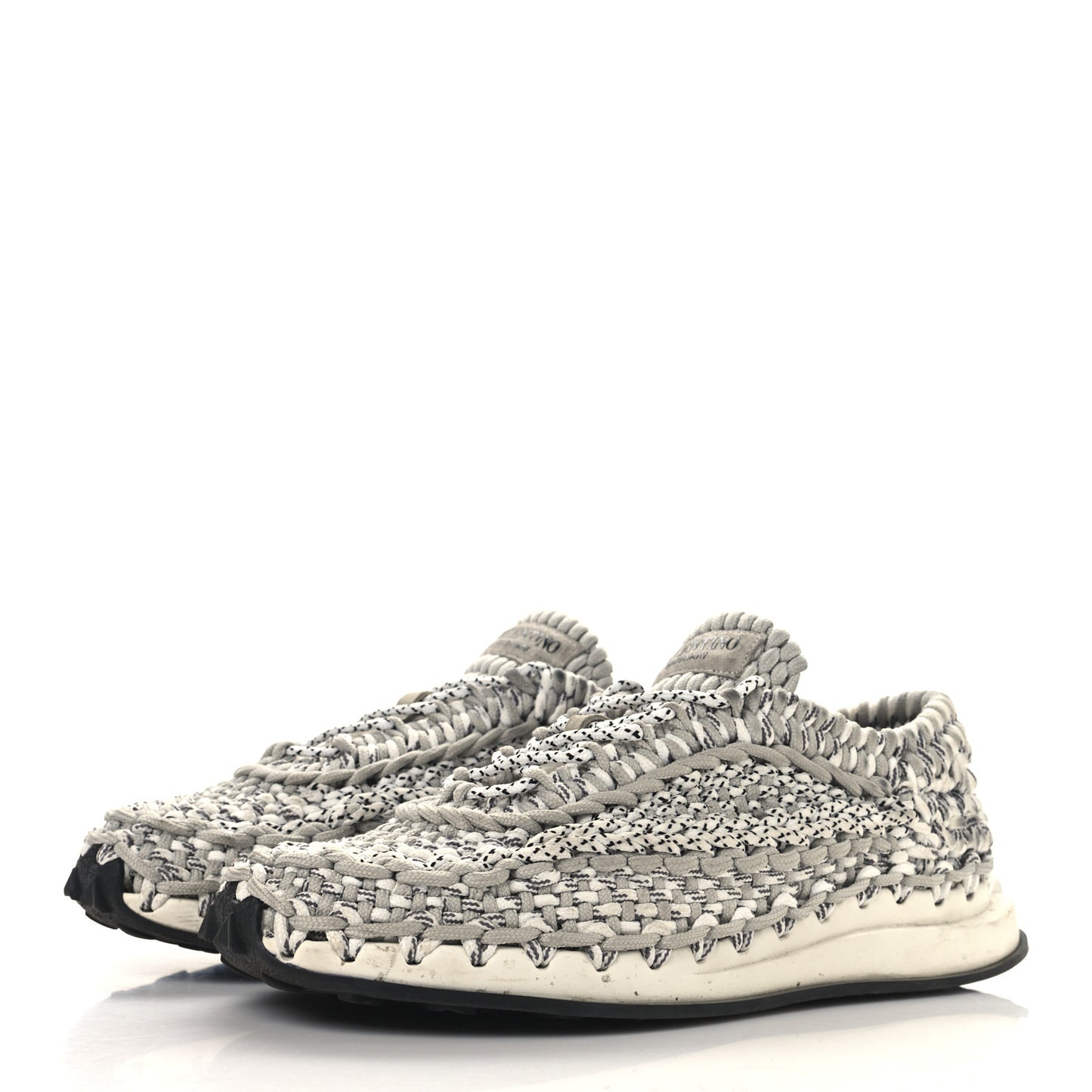 Fabric Crochet Mens Low Top Sneakers 44 Pastel Grey