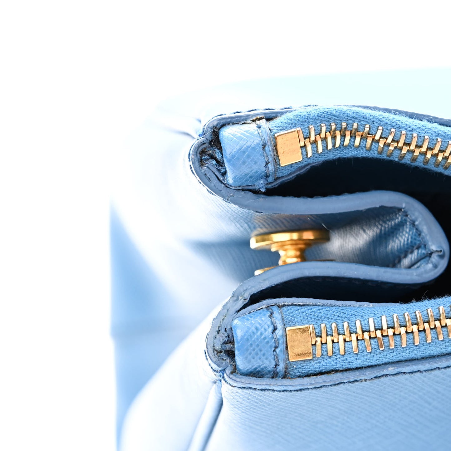 Saffiano Lux Large Galleria Double Zip Tote Cobalto