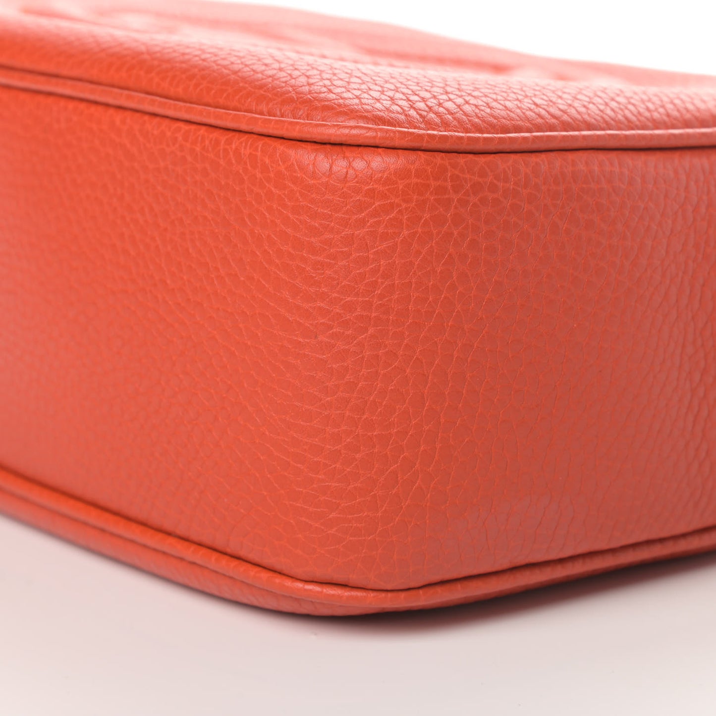 Pebbled Calfskin Small Soho Disco Bag Sun Orange