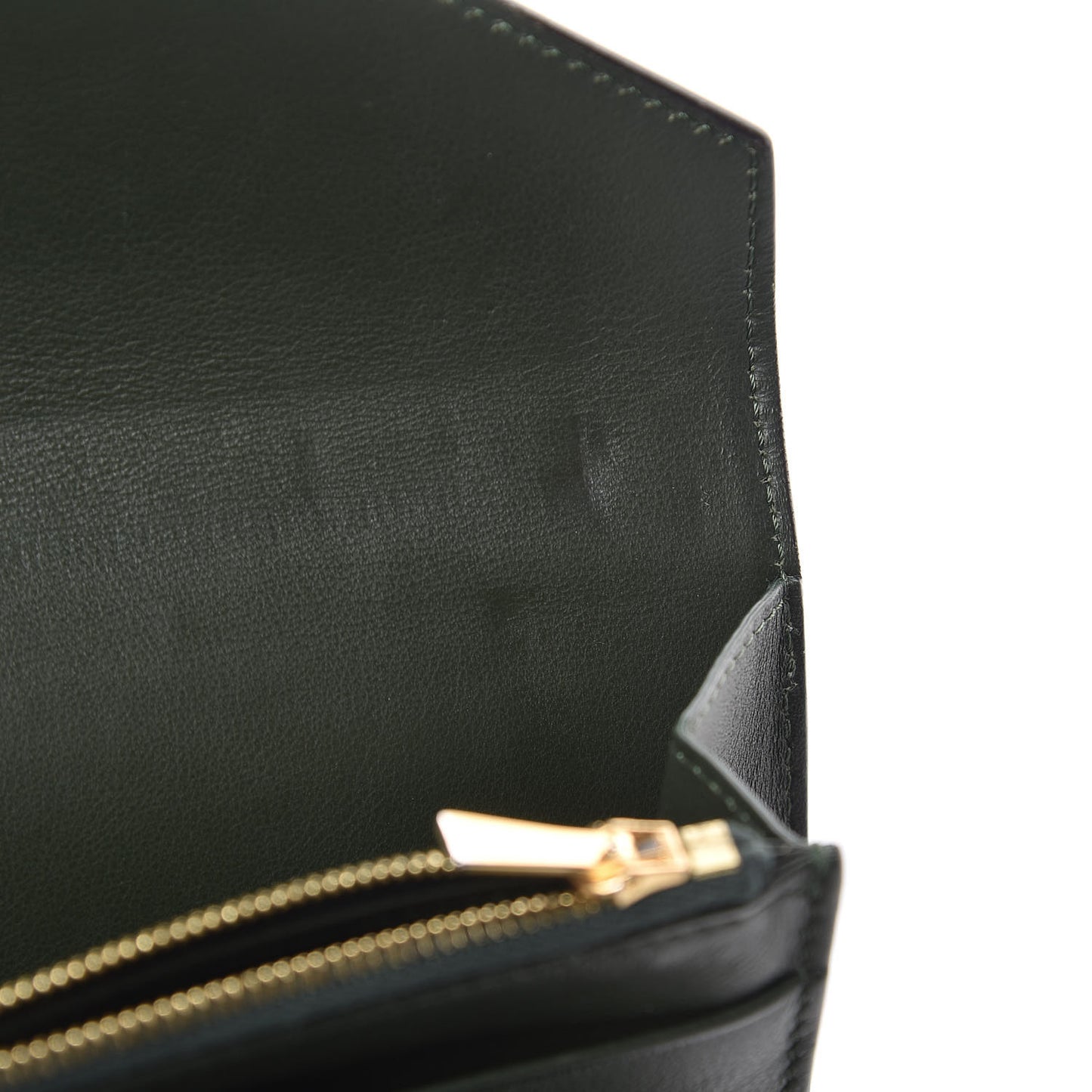 Smooth Calfskin Pocket Tri-Fold Multifunction Envelope Flap Wallet Jade