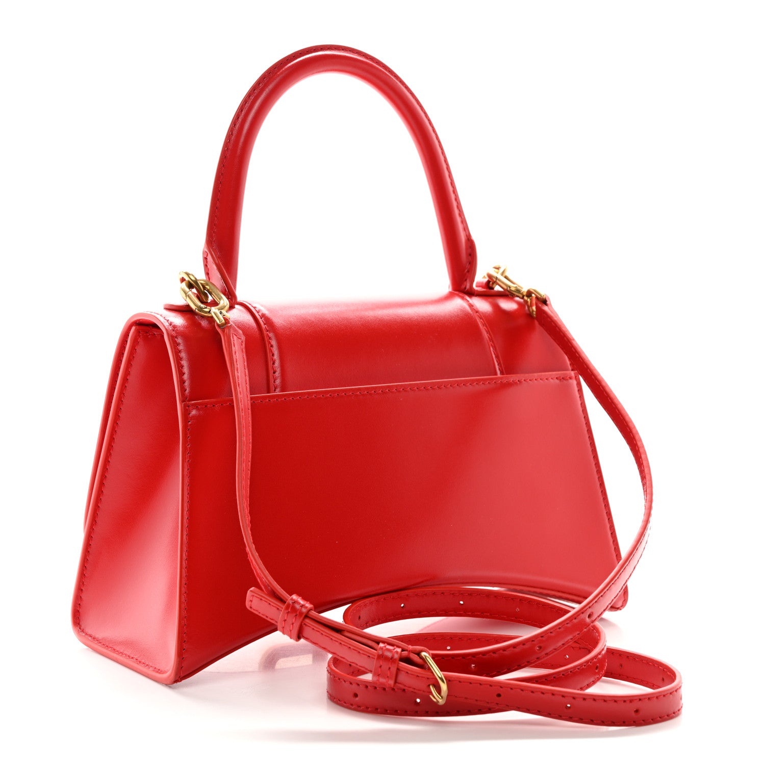 Balenciaga Shiny Box Calfskin Small Hourglass Top Handle Bag Bright Red 3 of 10