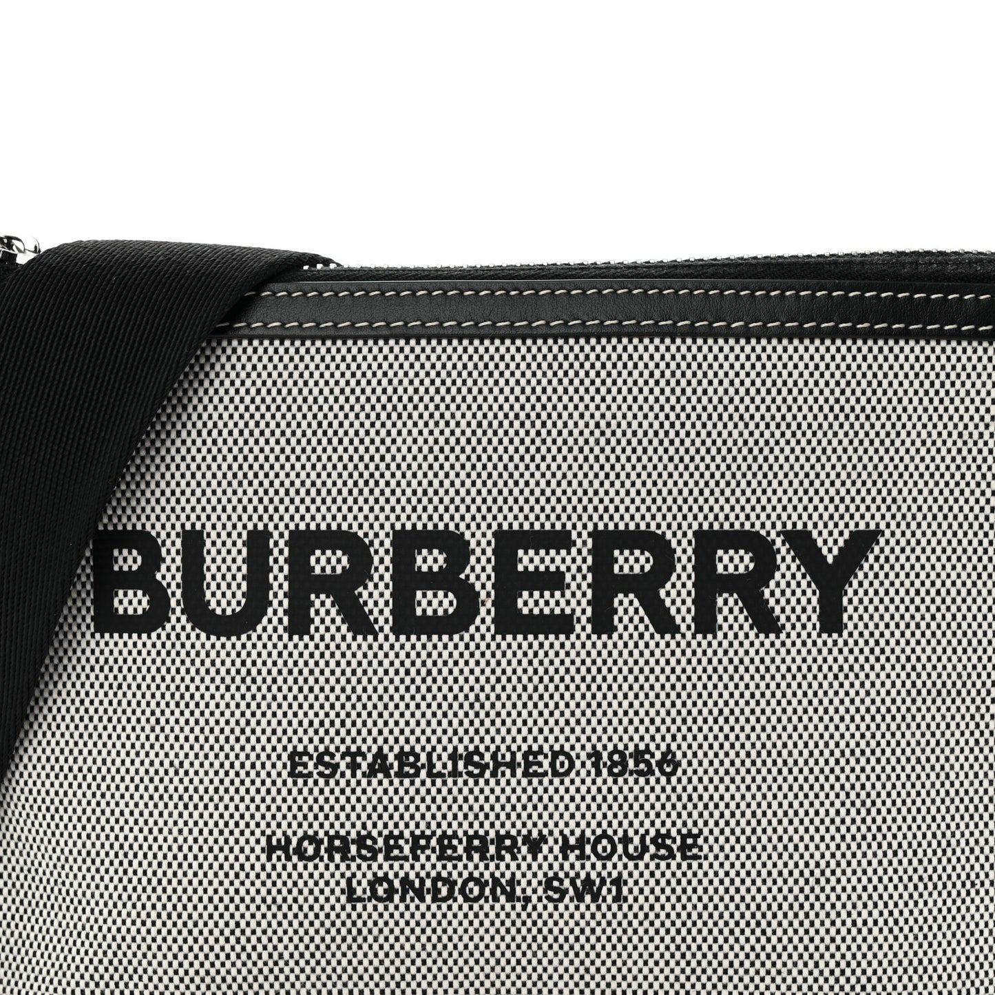 Canvas Horseferry Print Callum Crossbody Grey Black