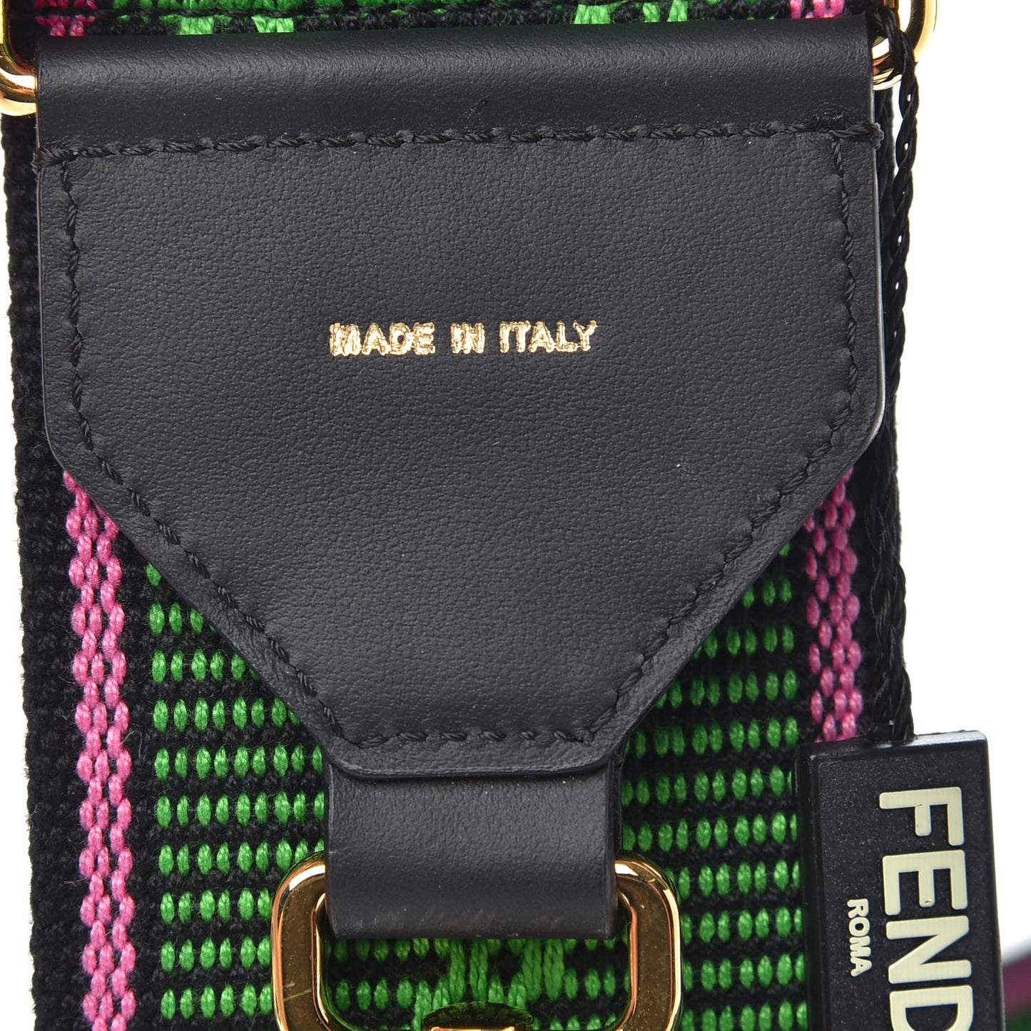 Cannete Ribbon Poly Vitello Century Logo Adjustable Strap You Rosa Antico Verde Black