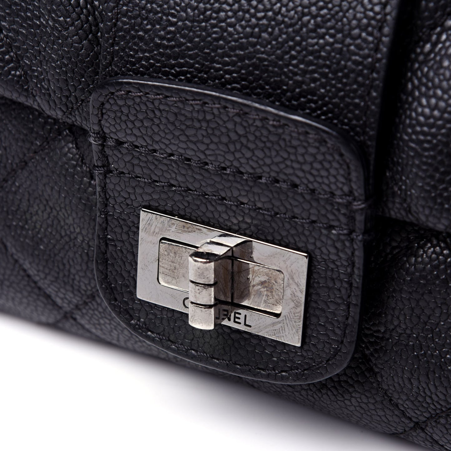 Caviar Quilted Jumbo Mademoiselle Flap Black