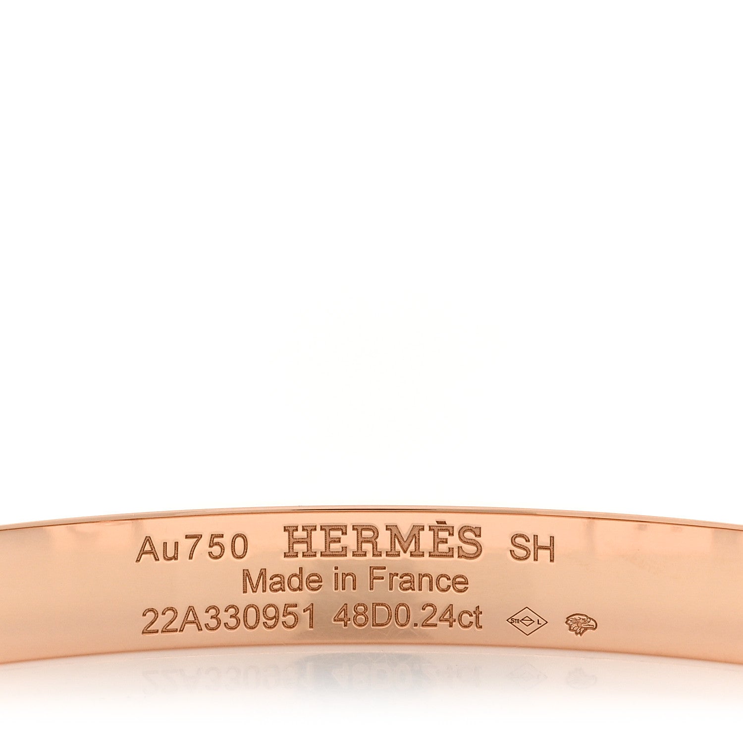 Hermes 18K Rose Gold Diamond PM Collier De Chien Bracelet SH 3 of 3