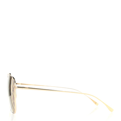 Fendi Metal Fendi Forever Aviator Sunglasses FF0406/S Gold 3 of 7